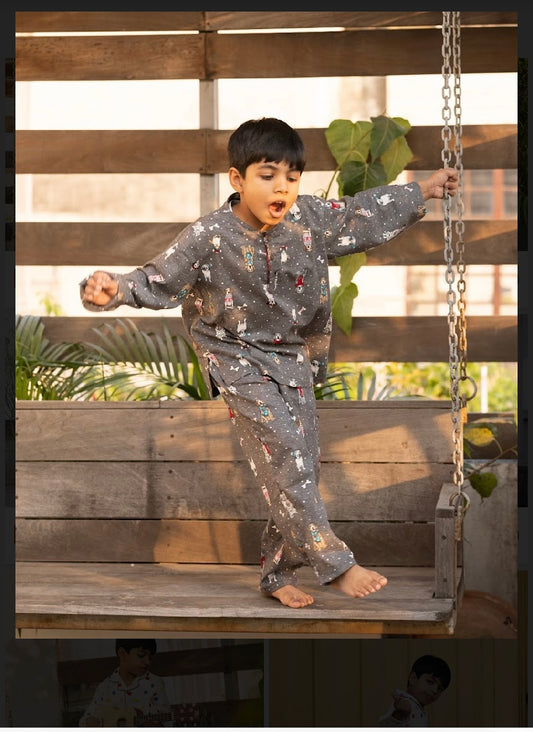 Grey Puppies Flannel Lounger